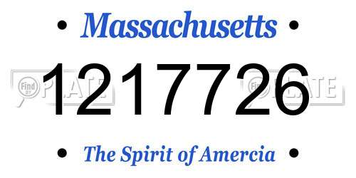 1217726 Massachusetts License Plate