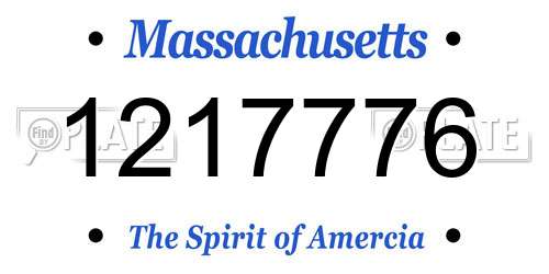 1217776 Massachusetts License Plate