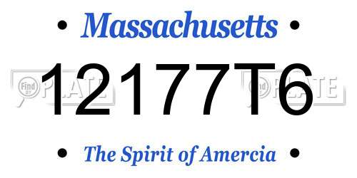 12177T6 Massachusetts License Plate