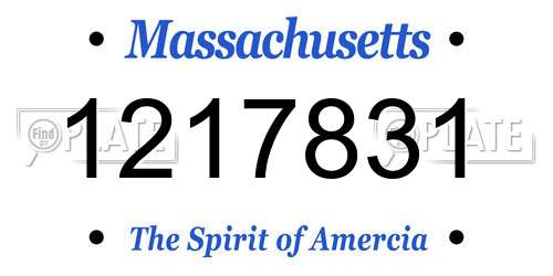 1217831 Massachusetts License Plate
