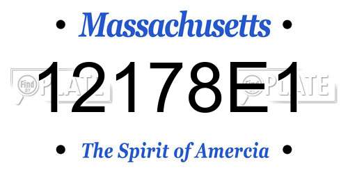 12178E1 Massachusetts License Plate