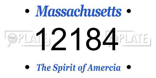 12184 Massachusetts License Plate