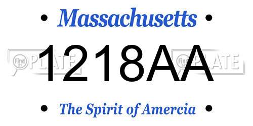 1218AA Massachusetts License Plate