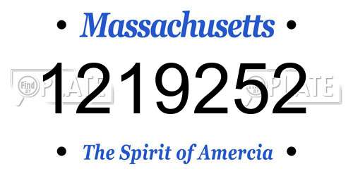 1219252 Massachusetts License Plate