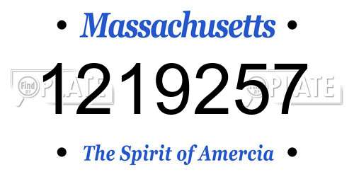 1219257 Massachusetts License Plate