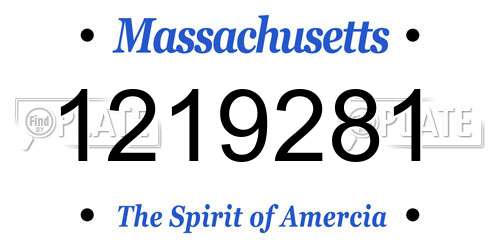 1219281 Massachusetts License Plate