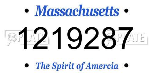 1219287 Massachusetts License Plate