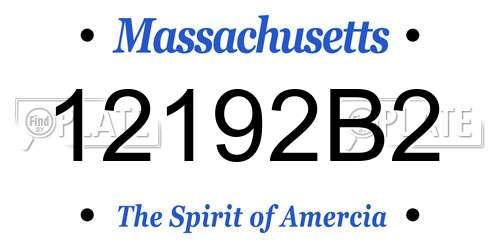 12192B2 Massachusetts License Plate