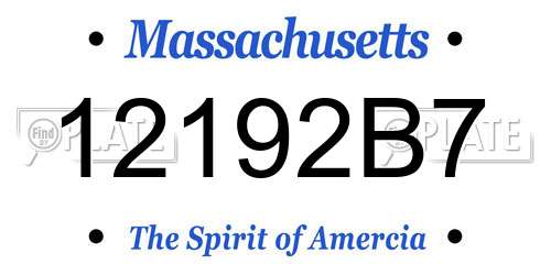 12192B7 Massachusetts License Plate
