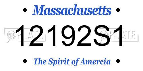 12192S1 Massachusetts License Plate