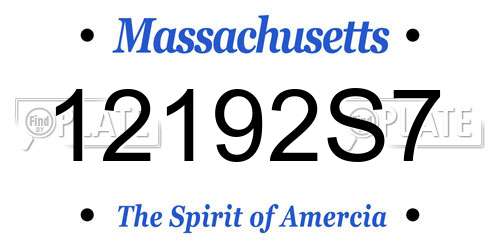 12192S7 Massachusetts License Plate