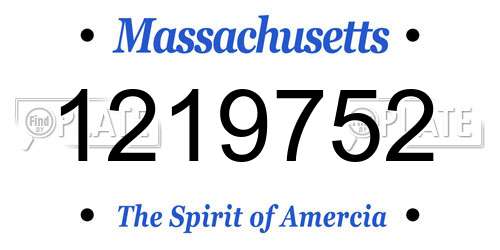 1219752 Massachusetts License Plate