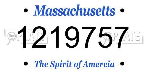 1219757 Massachusetts License Plate