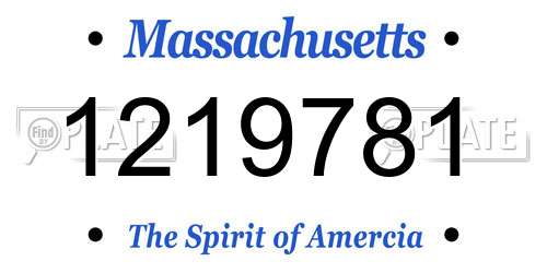 1219781 Massachusetts License Plate