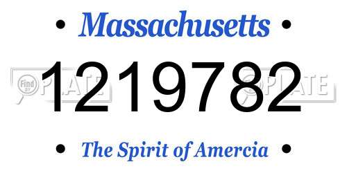 1219782 Massachusetts License Plate