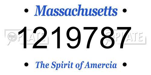 1219787 Massachusetts License Plate