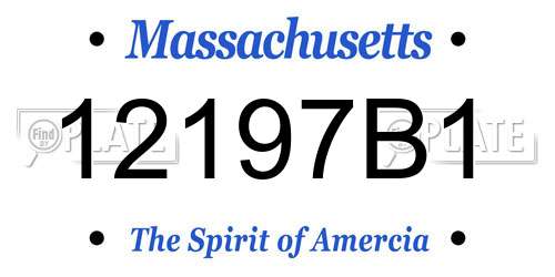 12197B1 Massachusetts License Plate