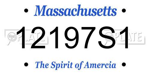 12197S1 Massachusetts License Plate