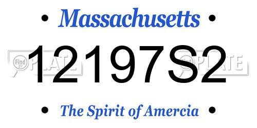 12197S2 Massachusetts License Plate