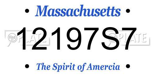 12197S7 Massachusetts License Plate
