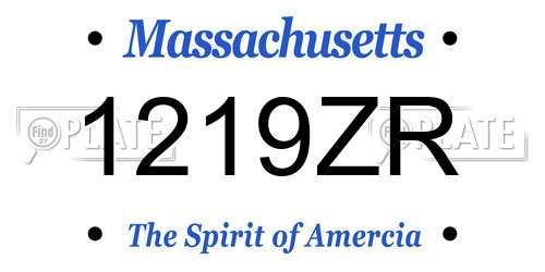 1219ZR Massachusetts License Plate
