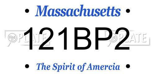 121BP2 Massachusetts License Plate