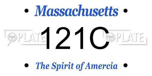 121C Massachusetts License Plate