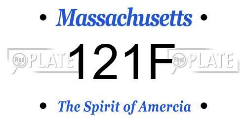 121F Massachusetts License Plate