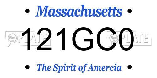 121GC0 Massachusetts License Plate