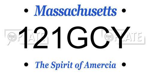 121GCY Massachusetts License Plate