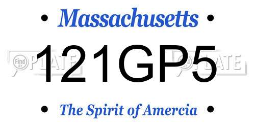 121GP5 Massachusetts License Plate