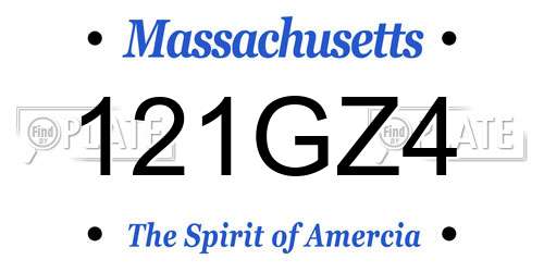 121GZ4 Massachusetts License Plate
