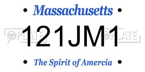 121JM1 Massachusetts License Plate