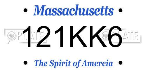 121KK6 Massachusetts License Plate