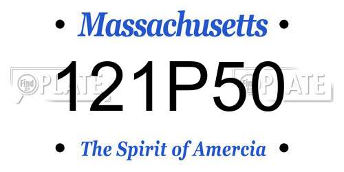 121P50 Massachusetts License Plate