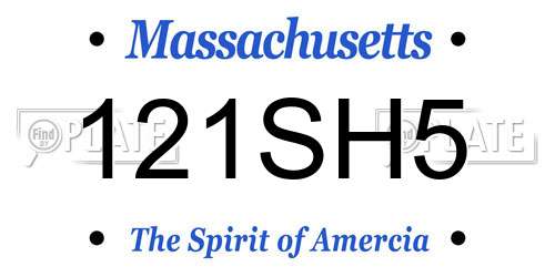 121SH5 Massachusetts License Plate