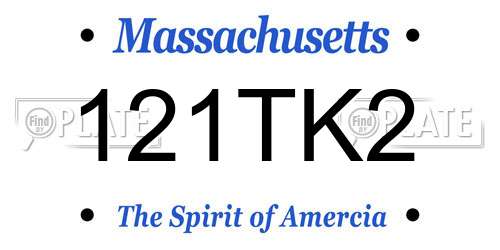 121TK2 Massachusetts License Plate