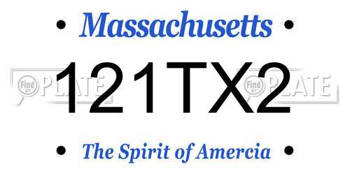 121TX2 Massachusetts License Plate