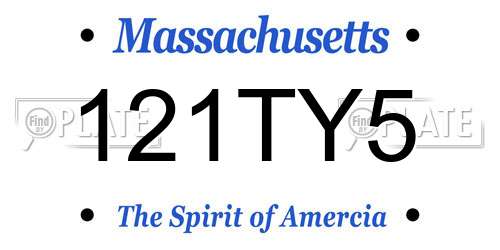 121TY5 Massachusetts License Plate