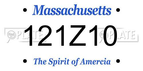 121Z10 Massachusetts License Plate