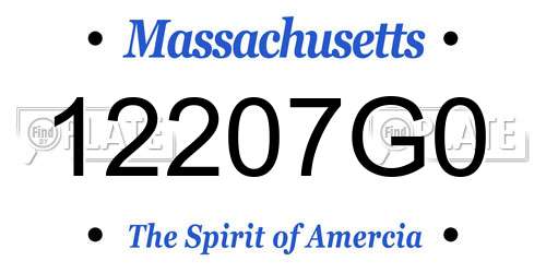 12207G0 Massachusetts License Plate