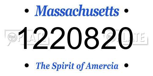 1220820 Massachusetts License Plate