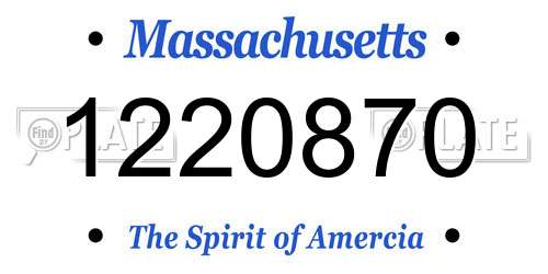 1220870 Massachusetts License Plate