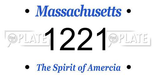 1221 Massachusetts License Plate