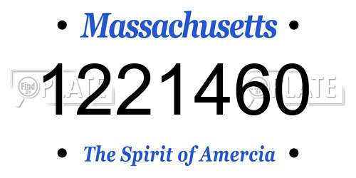 1221460 Massachusetts License Plate