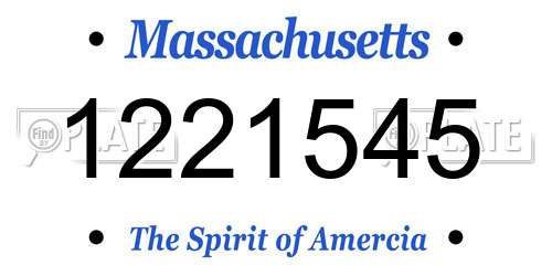1221545 Massachusetts License Plate