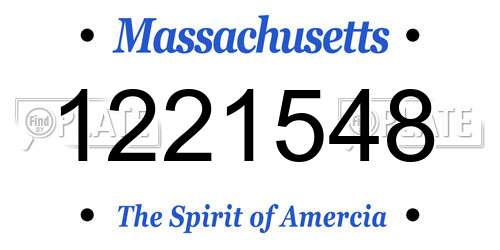 1221548 Massachusetts License Plate