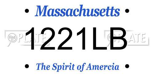 1221LB Massachusetts License Plate