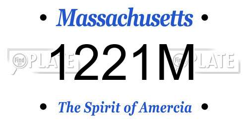 1221M Massachusetts License Plate