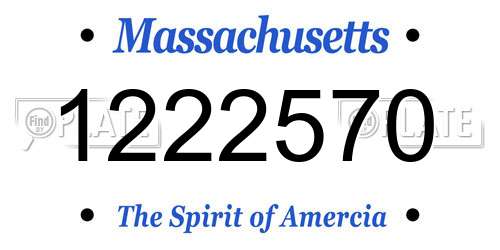 1222570 Massachusetts License Plate